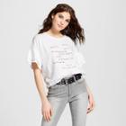 Women's Radiate Love Short Ruffle Sleeve Graphic T-shirt - Grayson Threads (juniors') White
