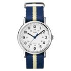 Timex Weekender Slip Thru Nylon Strap Watch - Blue/yellow T2p142jt, Adult Unisex