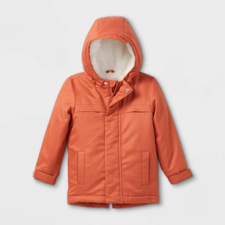 Toddler Fur Lined Everyday Jacket - Cat & Jack Orange