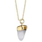 Target Women's Silver Plated Rough Cut White Quartz Necklace - Gold