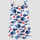 Baby Girls' Fish And Starfish Romper - Just One You Made By Carter's Blue