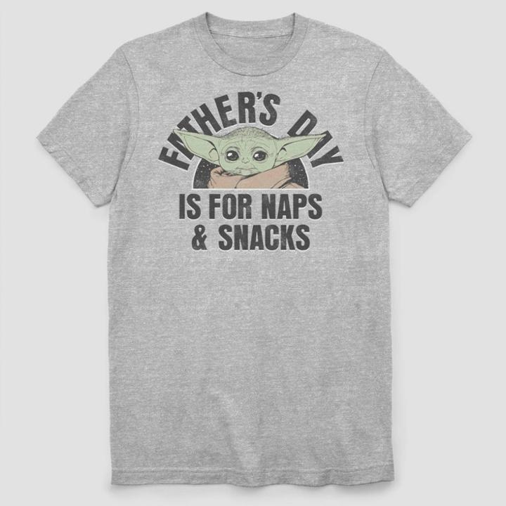Men's Star Wars The Child Naps And Snacks Short Sleeve Graphic T-shirt - Gray