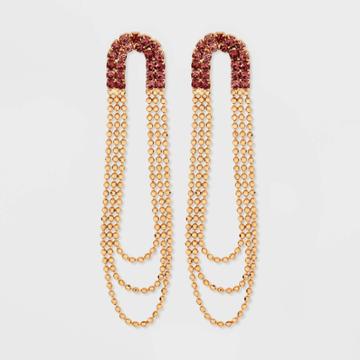 Amethyst Arch Gold Chains Linear Earrings - A New Day Burgundy