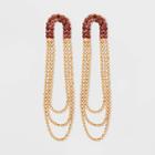 Amethyst Arch Gold Chains Linear Earrings - A New Day Burgundy