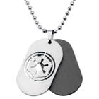 Men's Star Wars Galatic Empire Stainless Steel Symbol Double Stainless Steel Dog Tag (22), Size: