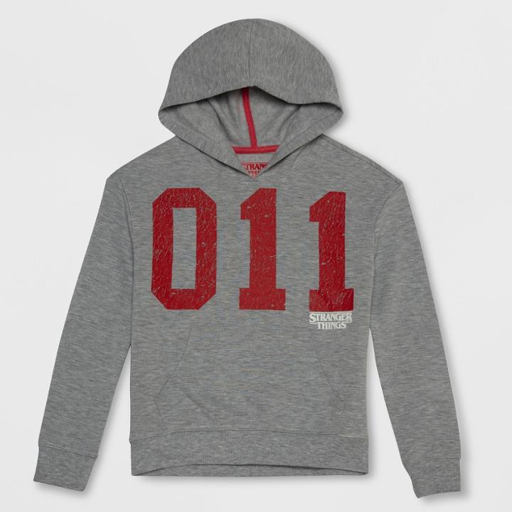 Girls' Stranger Things Eleven Hoodie - Heather Gray
