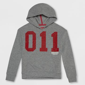 Girls' Stranger Things Eleven Hoodie - Heather Gray