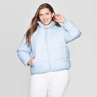 Women's Plus Size Puffer Jacket - Universal Thread Light Blue