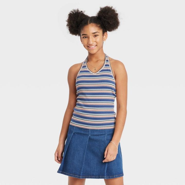 Girls' Halter Tank Top - Art Class Blue