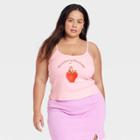 Women's Strawberry Shortcake Plus Size Graphic Cropped Tank Top -