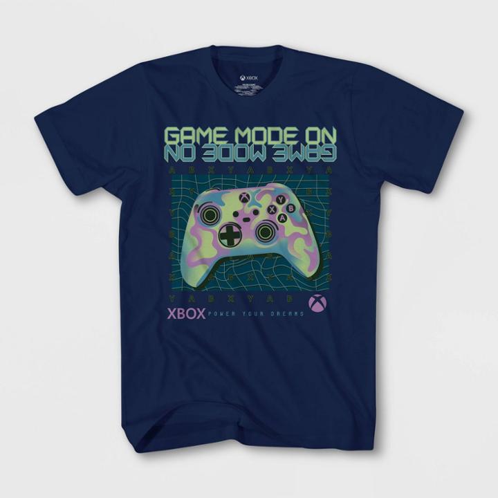 Boys' Xbox Game Mode Short Sleeve Graphic T-shirt - Navy Blue
