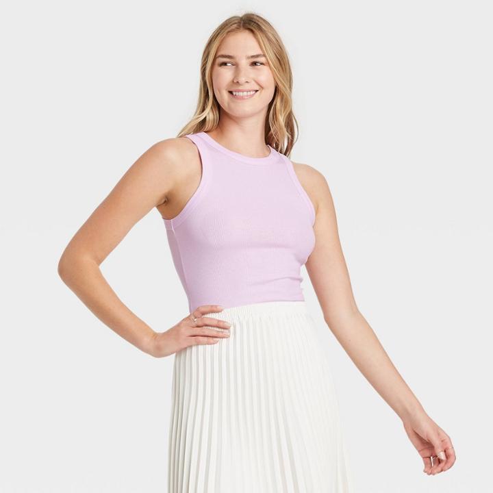Women's Rib Tank Top - A New Day Purple