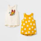 Toddler Girls' 2pk Tank Top - Cat & Jack Cream/yellow 12m, Girl's, White