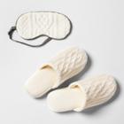 Slippers And Eye Mask Set - S/m - Hearth & Hand With Magnolia, Women's, White
