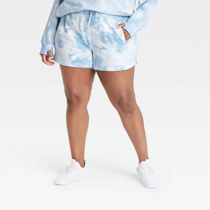 Women's Plus Size Mid-rise French Terry Shorts - All In Motion Teal