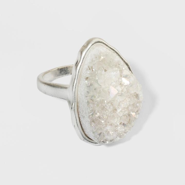 Semi Precious Druzzy Ring - Universal Thread White/silver