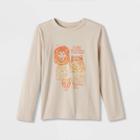 Boys' 'felidae Family Of Mammals' Long Sleeve Graphic T-shirt - Cat & Jack Beige