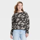 Women's Toile Print Fleece Sweatshirt - Universal Thread Dark Gray Floral