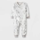 Baby Boys' Mickey Mouse & Friends Plush Fleece Union Suit - Gray