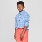 Boys' Gingham Long Sleeve Button-down Shirt - Cat & Jack Blue
