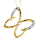 Target 120 Ct. T.w. Round-cut White Diamond Prong Set Butterfly Pendant - Yellow