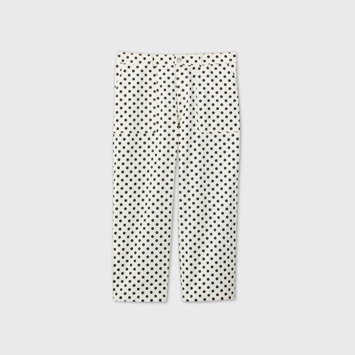 Women's Plus Size Polka Dot Mid-rise Relaxed Pants - Who What Wear Cream 14w, Women's, Ivory