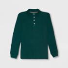 French Toast Boys' Long Sleeve Pique Uniform Polo Shirt - Green S, Boy's,