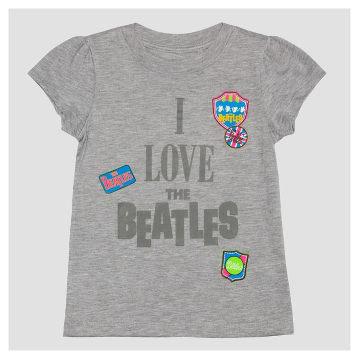 Toddler Girls' I Love The Beatles T-shirt Heather Gray