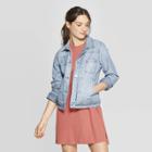 Women's Pleated Denim Jacket - Universal Thread Medium Wash