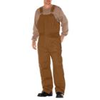 Dickies Men's Canvas Insulated Bib Wide Leg Overall- Brown Duck Large Short,