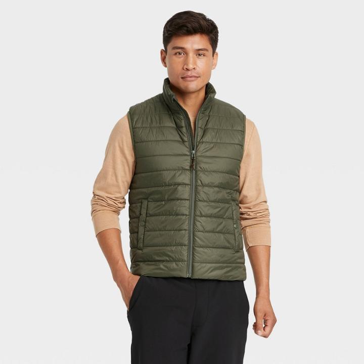 Men's Lightweight Puffer Jacket - Goodfellow & Co Forest