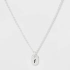Initial F Tag Necklace - A New Day Silver, Women's