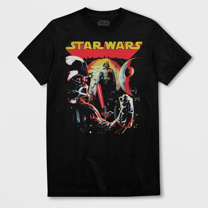 Men's Short Sleeve Star Wars Darth Vader Crew T-shirt - Black