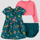 Baby Girls' 2pc Floral Top & Bottom Sets - Just One You Made By Carter's Green/pink Newborn, Girl's