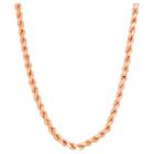 Tiara Rose Gold Over Silver 18 Rope Chain Necklace, Size:
