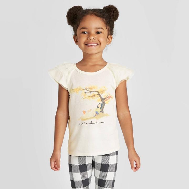 Toddler Girls' Disney Princess Mulan T-shirt - Off White 2t, Girl's, Beige