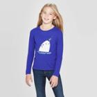 Girls' Long Sleeve Flip Sequin Narwhal T-shirt - Cat & Jack Cobalt S, Girl's, Size: