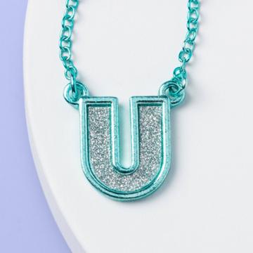 Girls' 'u' Necklace - More Than Magic Teal, Blue