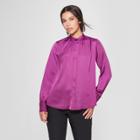 Women's Long Sleeve Button-up Blouse - Prologue Purple
