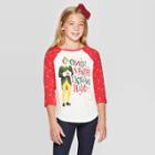 Girls' Warner Bros. Elf Raglan 3/4 Sleeve T-shirt - Off-white M, Girl's,