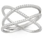 Target 0.42 Ct. T.w. Crossroad Cubic Zirconia X Ring In Sterling Silver -