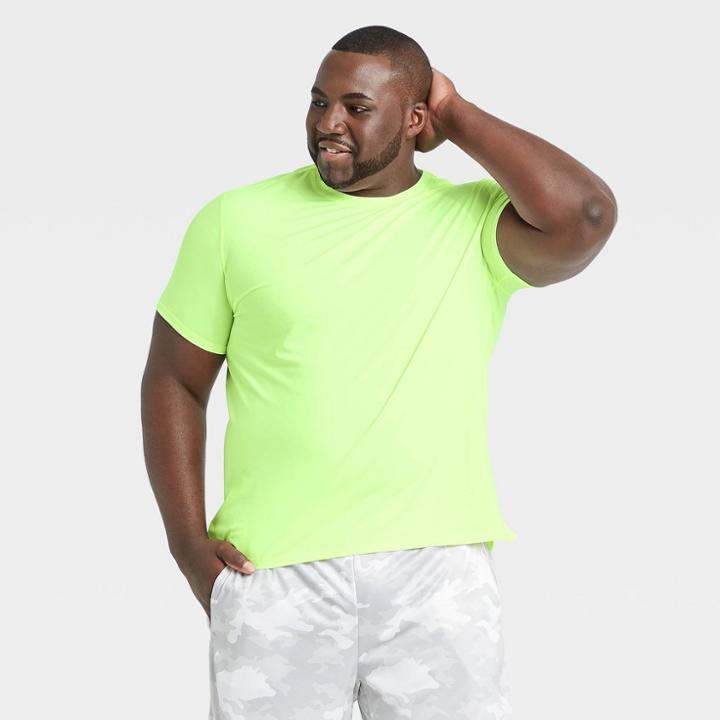 Men's Short Sleeve Performance T-shirt - All In Motion Bright Lemon M, Men's, Size: Medium, Bright Yellow