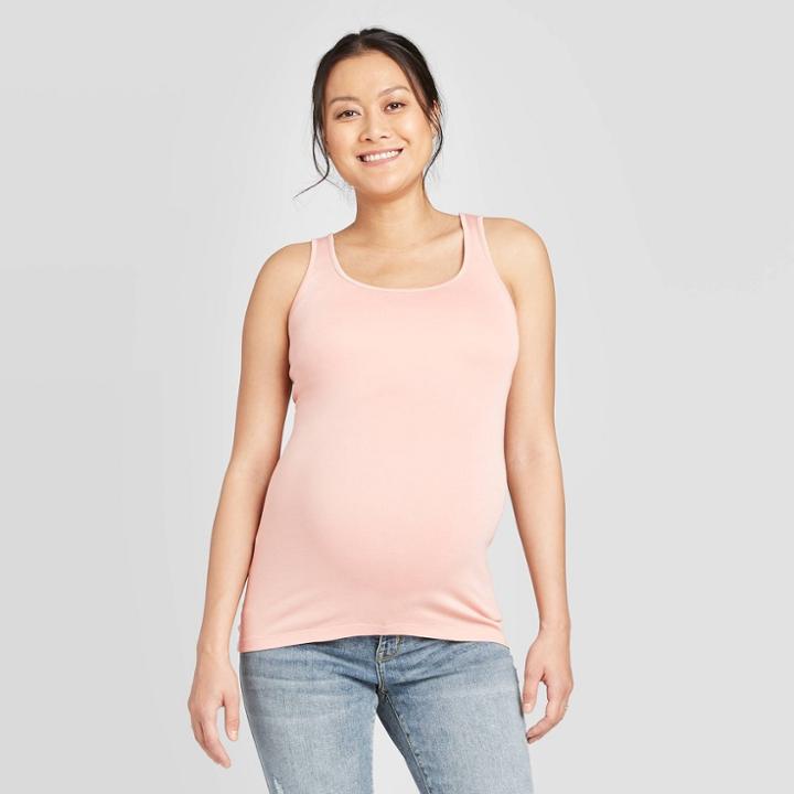 Maternity Rib Tank Top - Isabel Maternity By Ingrid & Isabel Pink