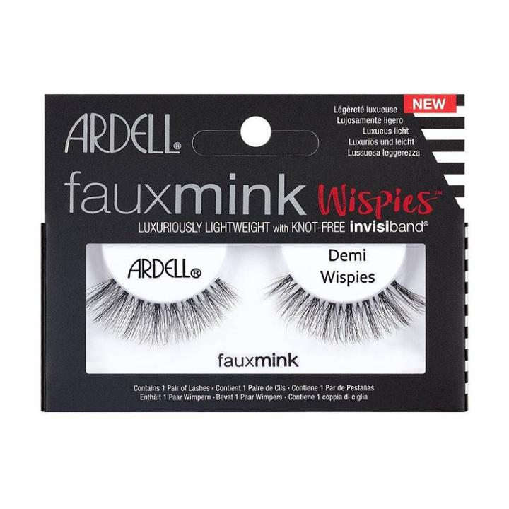 Ardell Eyelash Demi Wispies Faux Mink Black - 1pr, Adult Unisex