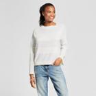 Women's Striped Pullover Sweater - Mossimo White