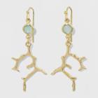Channel And Branch Earrings - A New Day Green/gold