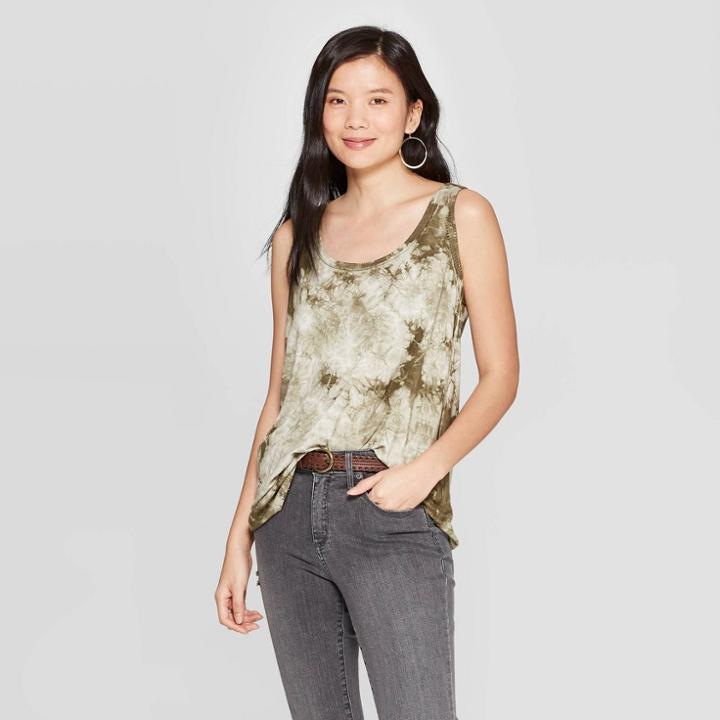 Women's Scoop Neck Tank Top - Knox Rose Olive (green)