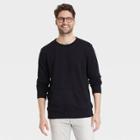 Men's Standard Fit Front Pocket Crewneck Sweatshirt - Goodfellow & Co Black