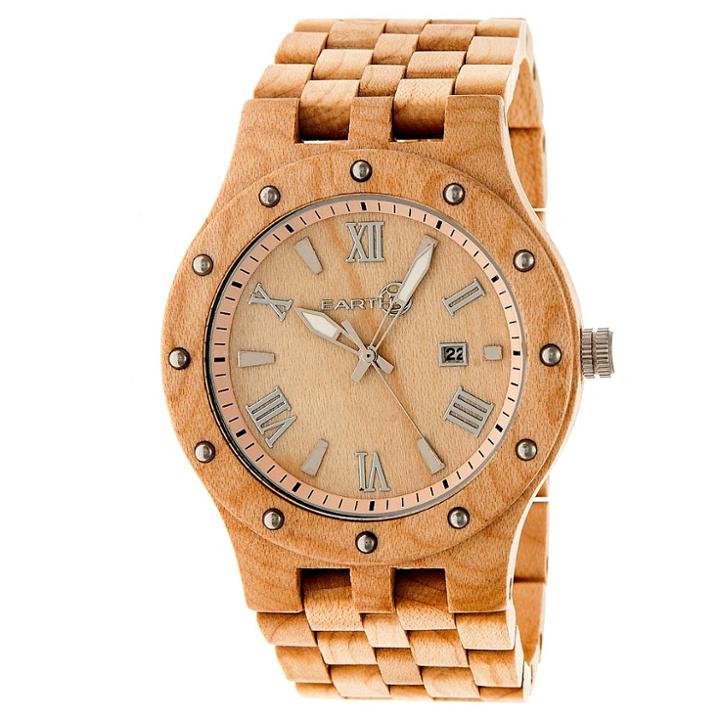 Earth Wood Men's Inyo Eco - Friendly Sustainable Wood Bracelet Watch - Khaki