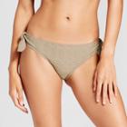Mossimo Women's Textured Tie Side Hipster Bikini Bottom - Sand Dollar Tan - L -